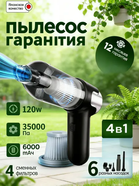 Suitu Беспроводной мощный пылесос для автомобиля