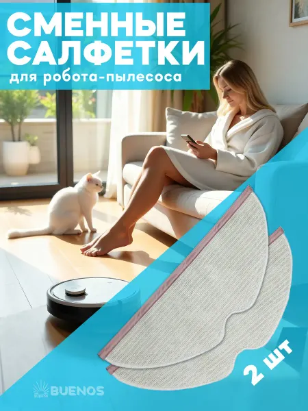 Салфетки тряпки универсальные для моющих роботов пылесосов