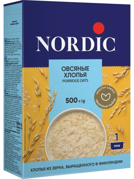 NORDIC Хлопья овсяные 500 гр