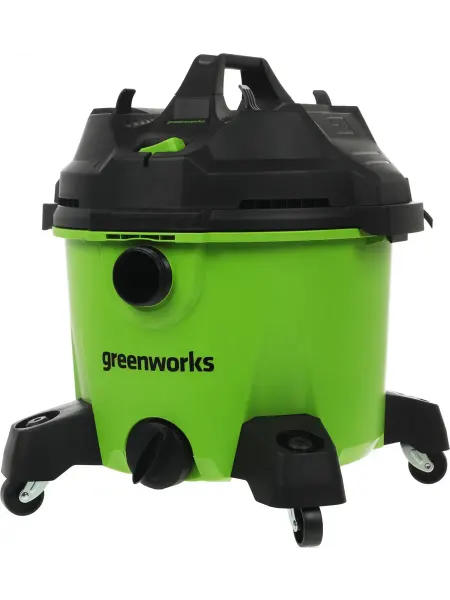 GreenWorks Строительный пылесос G120WDV 1300Вт зеленый
