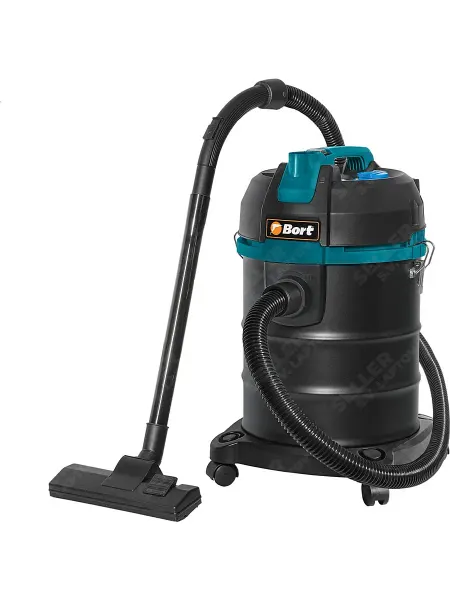 BORT Строительный пылесос с розеткой BSS-1525-BLACK +ПОДАРОК!