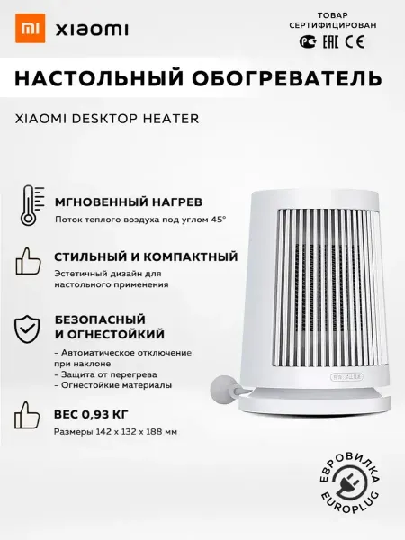 MIJIA Тепловентилятор настенный Desktop Space Heater