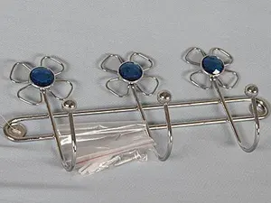 Вешалка Rosenberg 7224-B, 3 крючка,синий камень