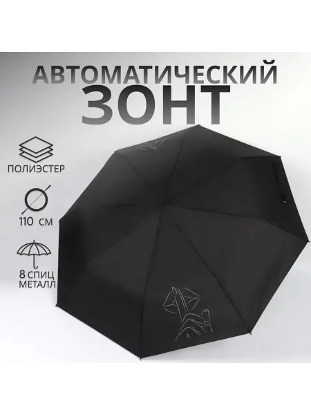 Автоматический зонт с 3 сложениями и 8 спиц