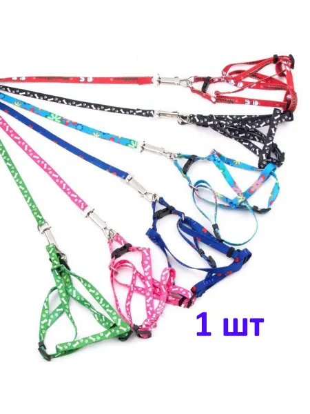 PetFashion Шлейка и поводок для собак эконом 1 см