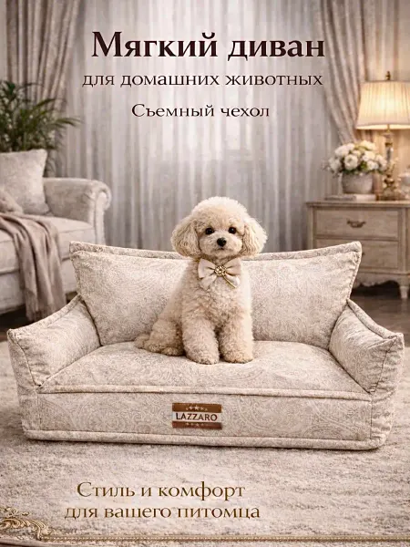 Lazzaro Диван лежак для собак и кошек до 15кг 80*55*34см