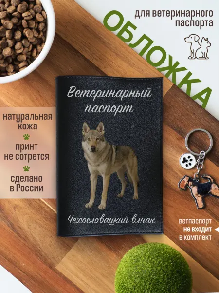 Russian.Handmade Обложка на ветеринарный паспорт для собак Чехословацкий влча…