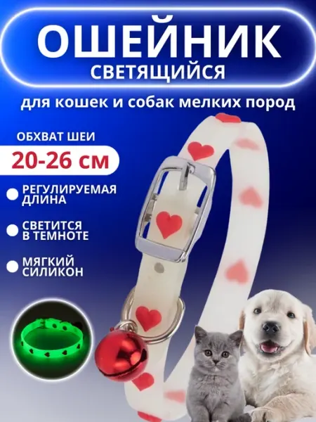 MAKPAL Светящийся ошейник для кошек и собак маленьких пород