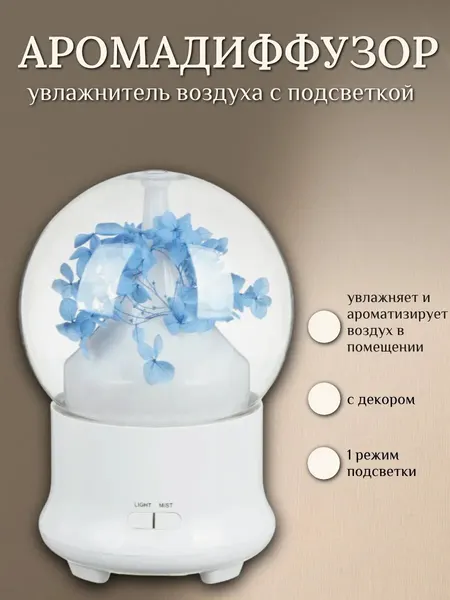 Аромадиффузор - увлажнитель воздуха с подсветкой с декором
