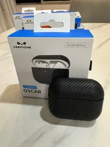 Чехол для наушников AirPods Pro 3 KEEPHONE OSCAR, эко-кожа, защита от царапин / Черный