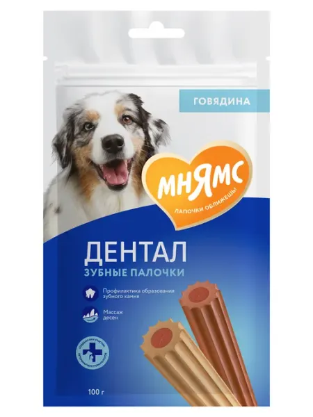 Мнямс Лакомство для собак "Зубные палочки" с говядиной 100gr