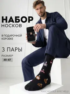 Носки AMICHEVOLE BERCHELLI мужские мужские, 3 пары