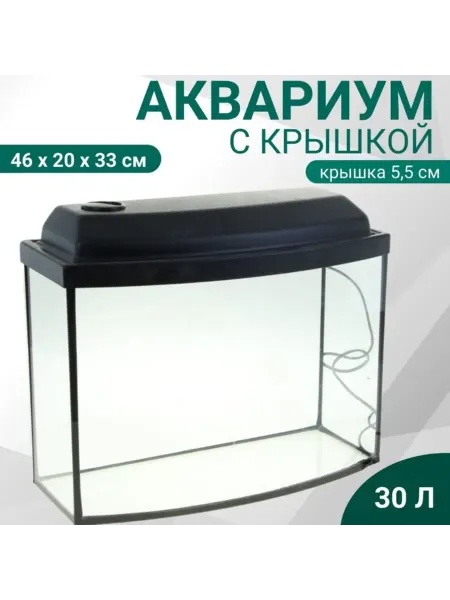 Пижон Аква Аквариум Телевизор с крышкой, чёрный, 30 л, 46х20х33 см