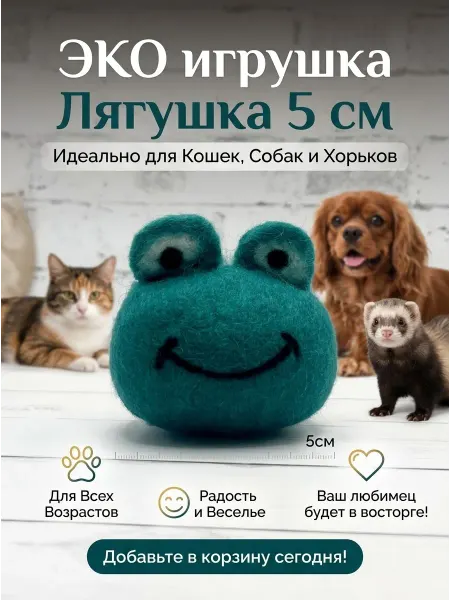 LIVEZOO Игрушка-когтеточка для кошек и собак Лягушка 5 см