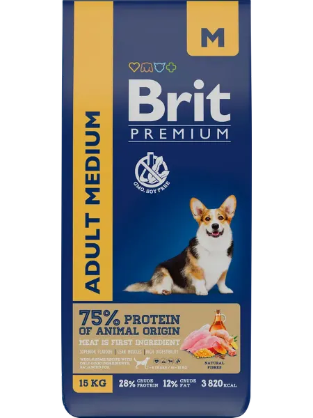 Сухой корм BRIT с курицей для взрослых собак