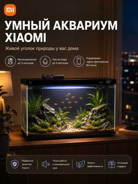Xiaomi Mijia Умный аквариум 20 л с автокормушкой