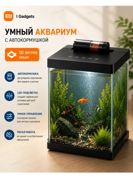 MIJIA Умный аквариум для рыбок с автокормушкой 10 л