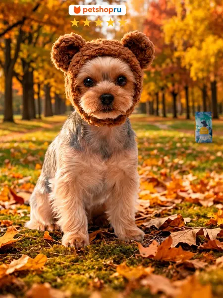 PetShop Шапка для кошек и собак уши медведя на липучке "Ушастик"