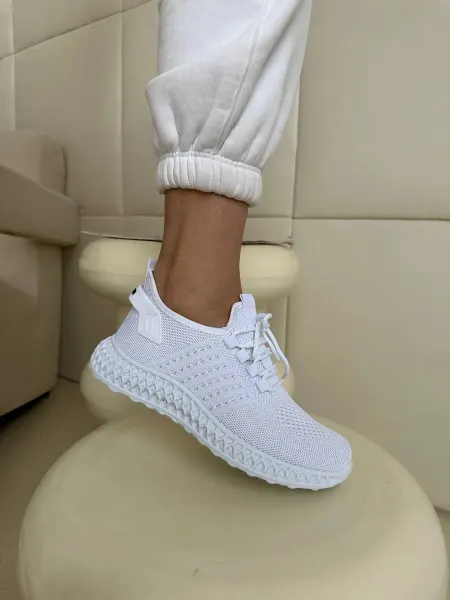 Shoe World Кроссовки женские белые текстильные дышащие летние