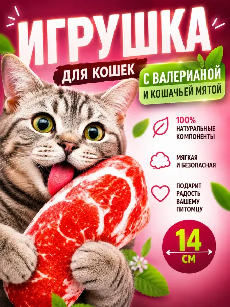Антицарапки Игрушки для кошек с мятой мясо