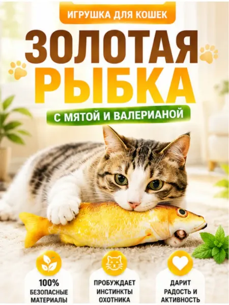 Нет бренда Игрушка для кошек "Золотая рыбка"