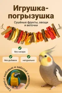 Игрушка лакомство для попугаев с овощами и фруктами
