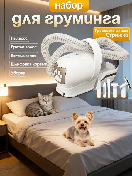 Набор для груминга с пылесосом