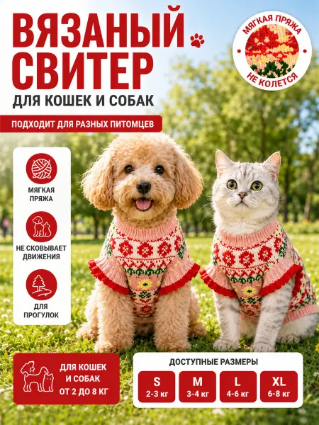 Вязаный свитер для собак
