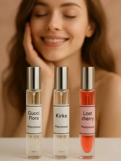 Kirke – незабываемый аромат, Lost Cherry – манящий аромат, Gucci Flora, набор 3 x парфюмов
