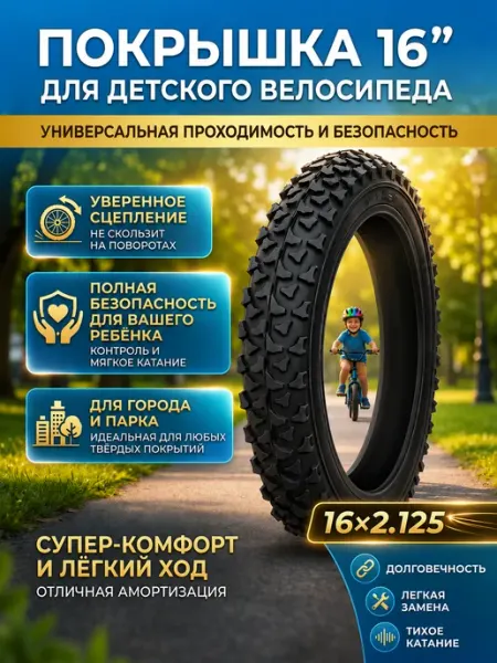 ACID Покрышка для детского велосипеда 16 x 1,95 -2,125 дюйма