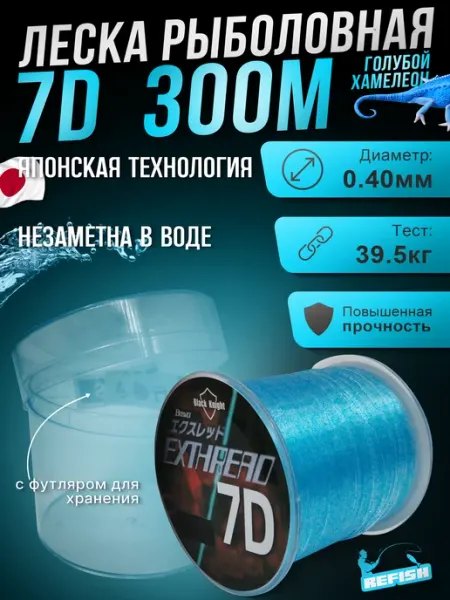 REfish Леска рыболовная 0.40 мм 300 м 7D хамелеон