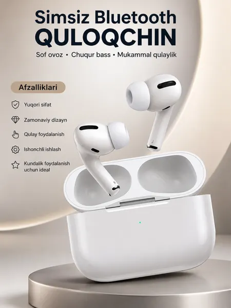 Беспроводные Bluetooth-наушники 5.3 с сенсорным управлением и HD-микрофоном