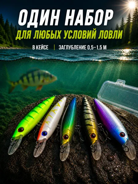 Hot&Flame Набор воблеров с кейсом