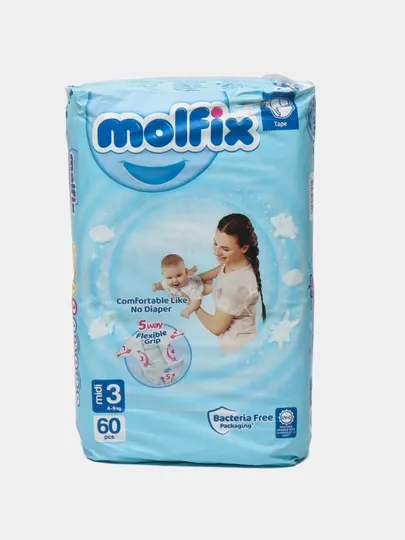 Подгузники для детей Molfix Jumbo 3, 60 шт