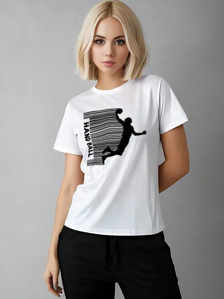 Printech Woman Футболка qr code штрихкод спорт handball гандбол спортзал