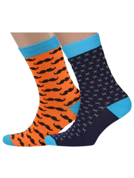 Хох Прикольные хлопковые носки с рисунком - 2 пары
