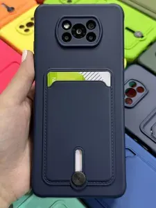 Чехол на POCO X3 / X3 NFC / X3 Pro / поко х3, х 3 темно-синий с карманом для банковской карты