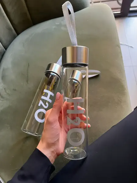 MD Home Стеклянная спортивная бутылка для воды H2O 450мл