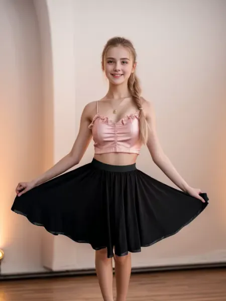 Dancemaster Летняя юбка для танцев длинная для школы