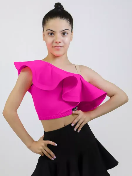 SARDANA DRESS Спортивный топ с рукавом-воланом на одно плечо