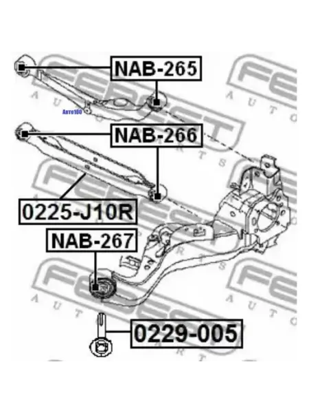 FEBEST Болт с эксцентриком NISSAN QASHQAI J10E 2006-2013 0229-005