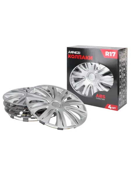ARNEZI Колпаки R17 на колеса Galaxy 4шт (серебристые) ABS-пластик