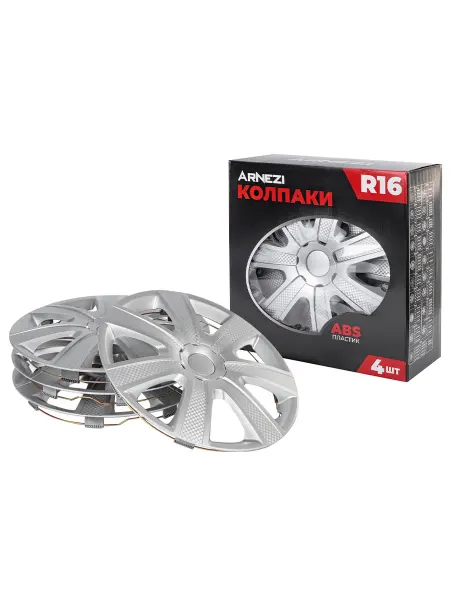 ARNEZI Колпаки R16 на колеса Hadar 4шт (серебристые) ABS-пластик