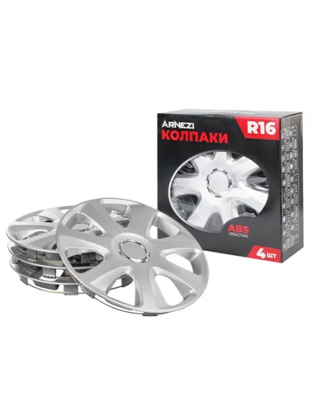 ARNEZI Колпаки R16 на колеса Saturn 4шт (серебристые) ABS-пластик