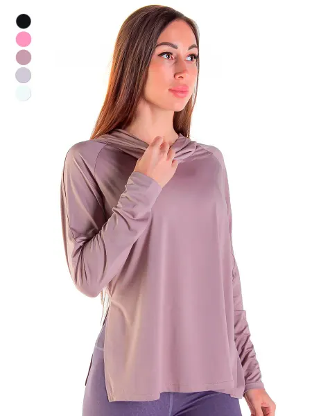 Beautybody Apparel Лонгслив спортивный с капюшоном Brio Pale Pink