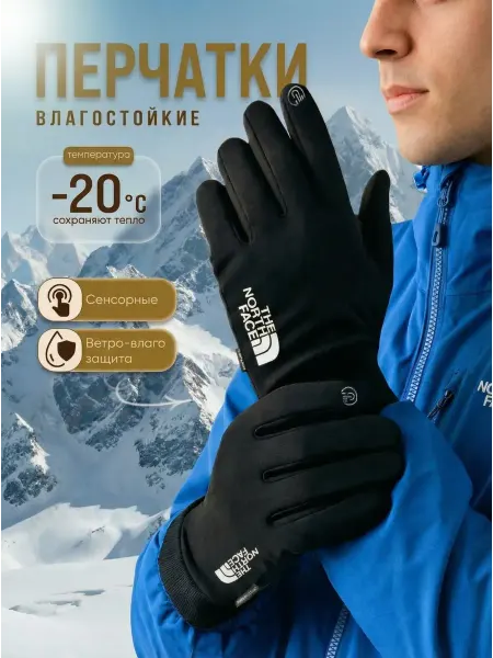 The North Face Мужские зимние перчатки утепленные сенсорные флисовые спорт