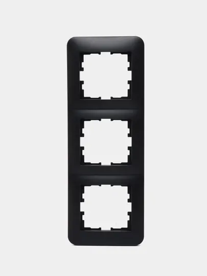 Рамка Lezard KARINA LIFE 708-4200-153, 3-местная, вертикальная, чёрная матовая