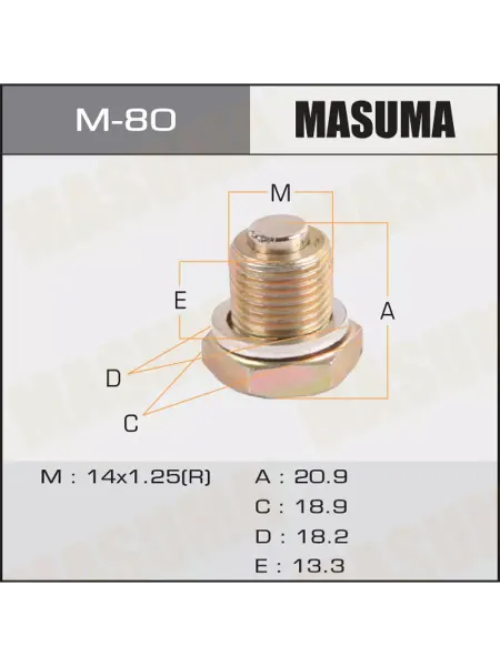 MASUMA M-80 болт (пробка) маслосливной с магнитом M14X1.25