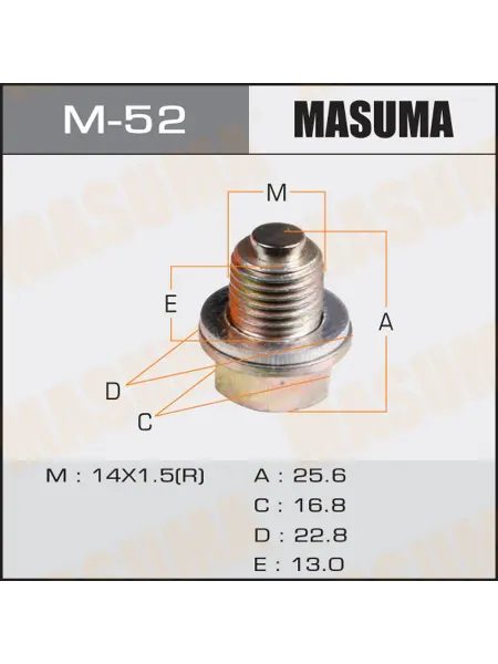 MASUMA Болт слива масла М14 x 1,5 Hyundai Solaris 10-, Creta