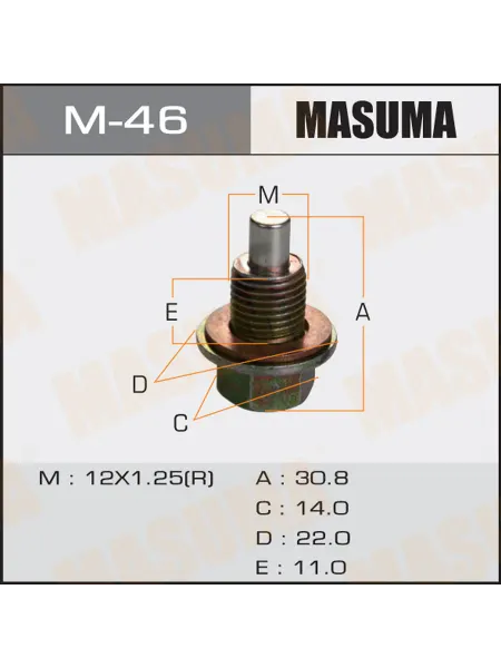 MASUMA Болт слива масла М12 x 1,25 Nissan Infiniti с магнитом